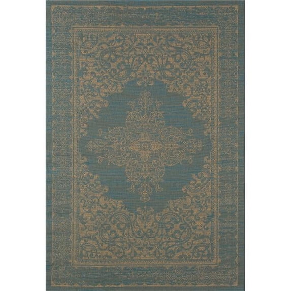 Plymouth Collection Nest Flat Woven Indoor & Outdoor Area Rug - Blue - 3 x 4 ft.