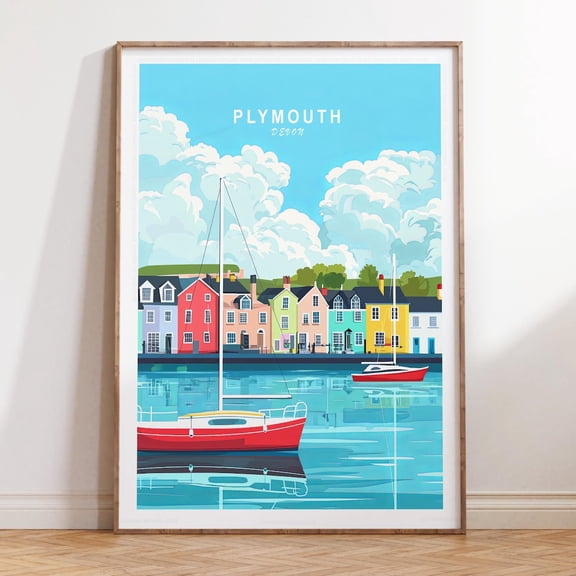 Plymouth Devon England Historic Waterfront Print Unframed Paper Print