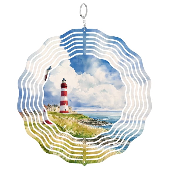 Plymouth Devon Hoe Lighthouse 3D Wind Spinner Kinetic Hanging Art Outdoor Garden Decor UK Maritime Gift