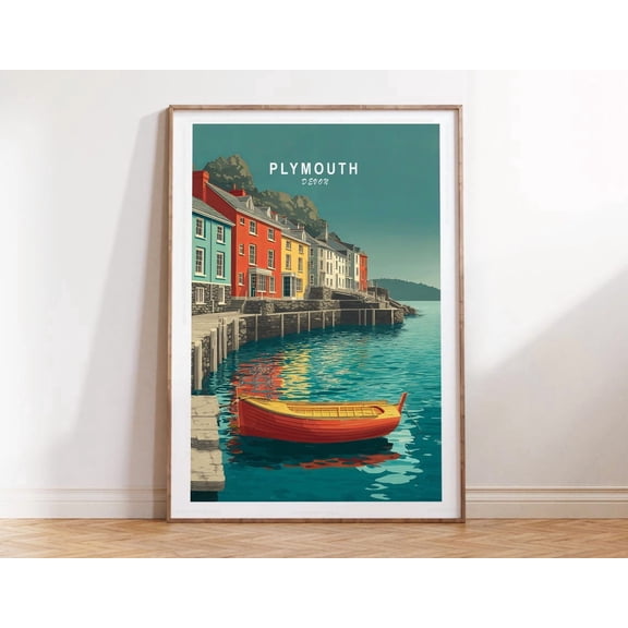 Plymouth Devon Wall Art Print, Historic Port City Travel Decor