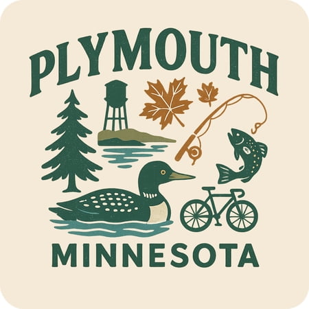 Plymouth Minnesota Keepsakes Souvenir Vinyl Sticker – Destination Travel Keepsake Collectible (3-Inches Wide)
