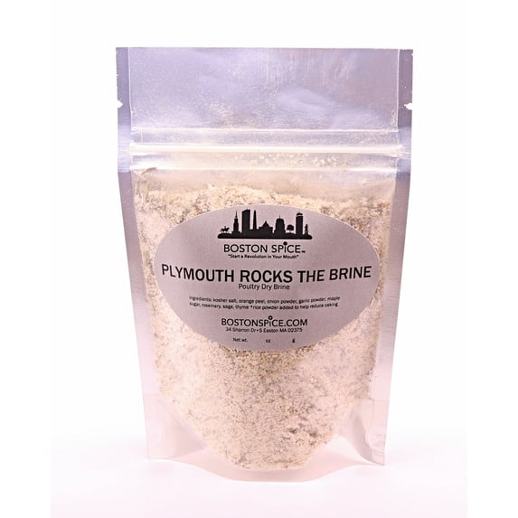 Plymouth Rocks The Brine No Water Needed Dry Handmade Brining Blend For Turkey Chicken Poultry Thanksgiving Christmas No Mess 1/2 Cup Spice wt. 3.9oz/112g