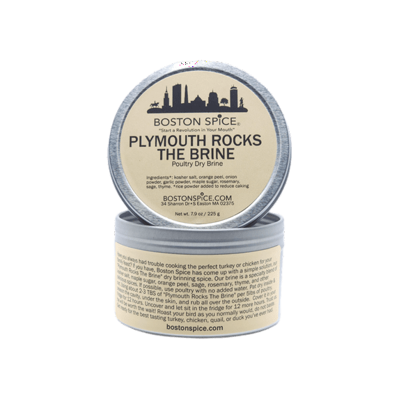 Plymouth Rocks The Brine No Water Needed Dry Handmade Brining Blend For Turkey Chicken Poultry Thanksgiving Christmas No Mess 1 Cup Spice Tin wt. 7.9oz/225g