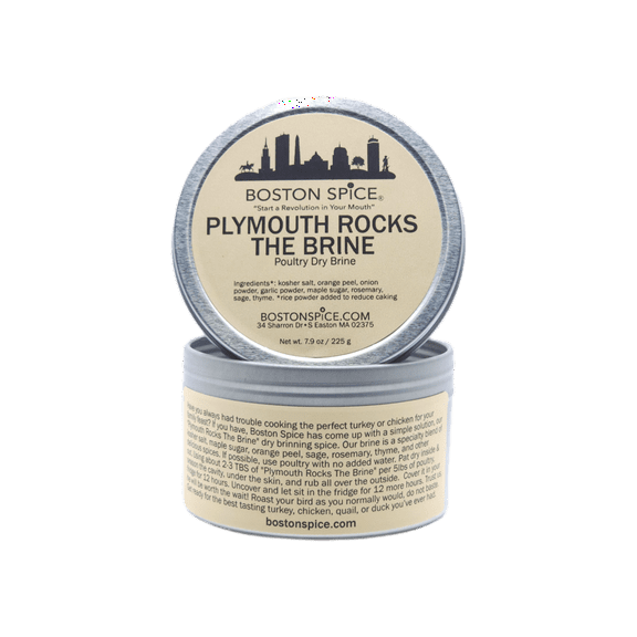 Plymouth Rocks The Brine No Water Needed Dry Handmade Brining Blend For Turkey Chicken Poultry Thanksgiving Christmas No Mess 1 Cup Spice Tin wt. 7.9oz/225g