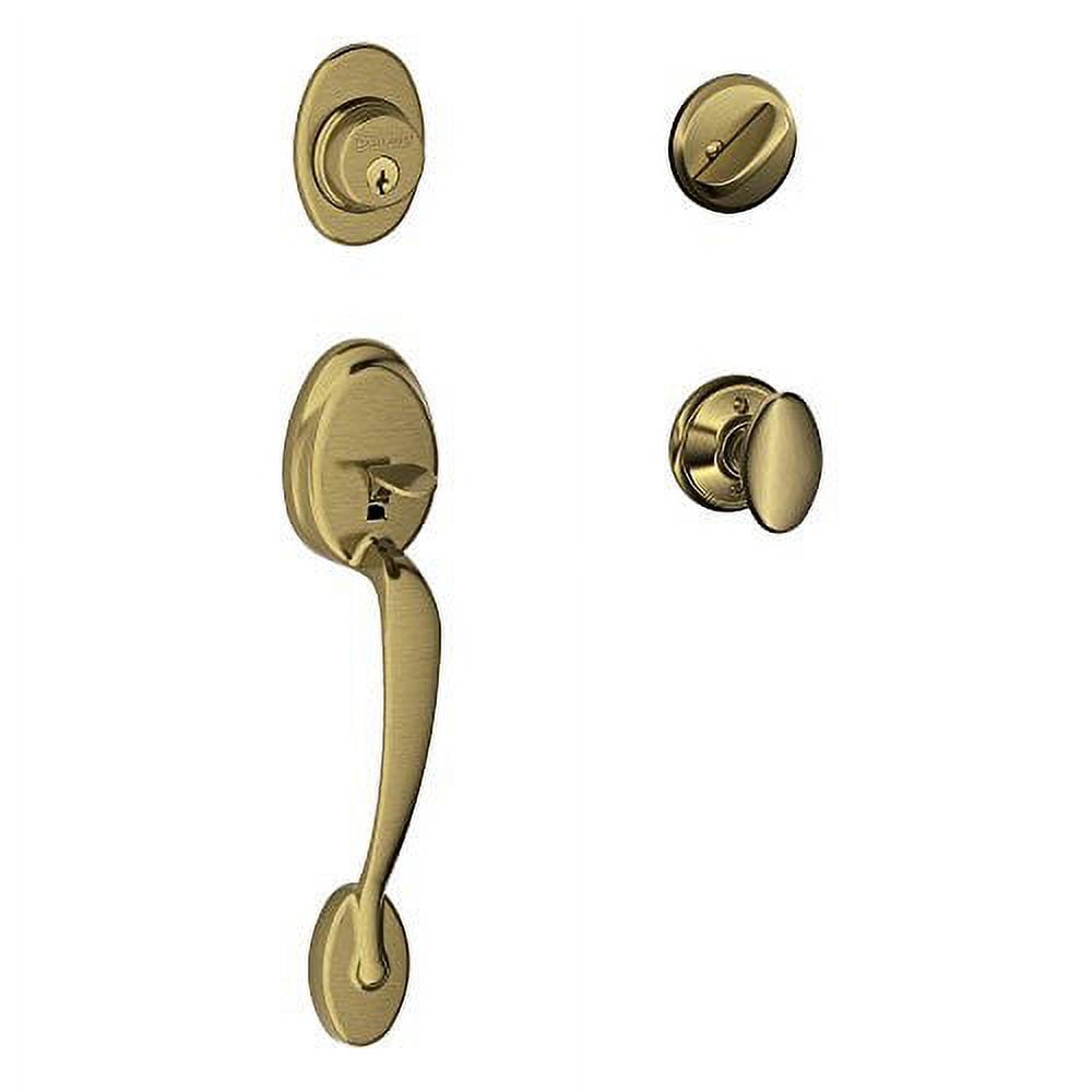 Plymouth Single Cylinder Handleset and Siena Knob, Antique Brass (F60 PLY 609...