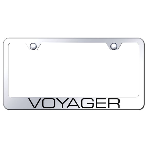 Plymouth Voyager Laser Etched Logo Stainless Steel License Plate Frame (Chrome)
