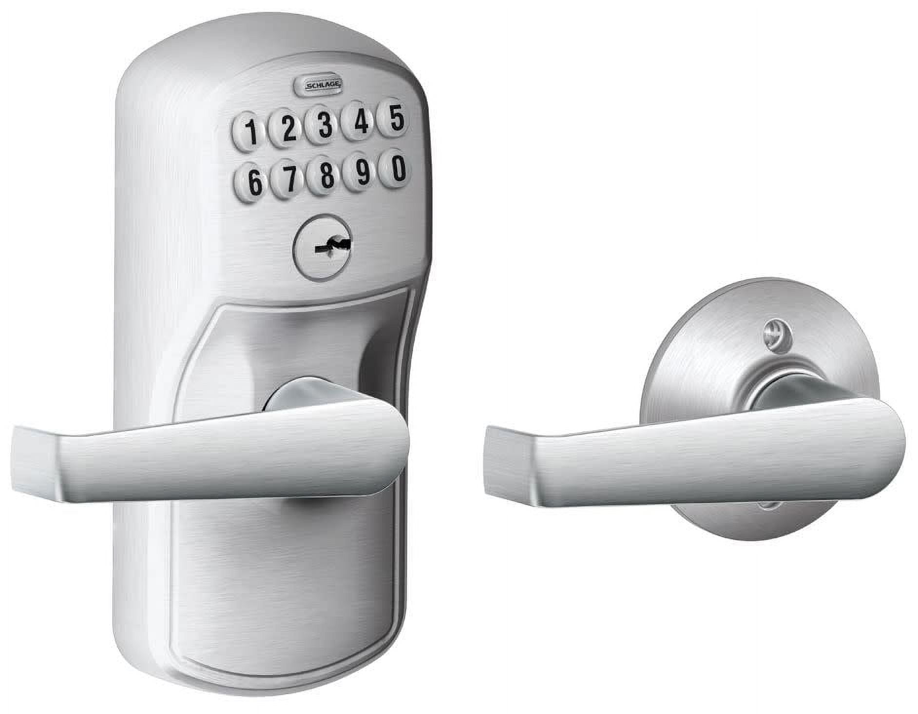 Satin Chrome Keypad Lock with Elan Lever for Entry Doors