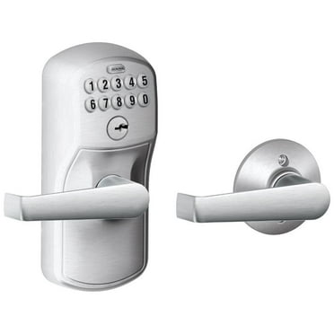SCHLAGE FE575 PLY 626 ELA Plymouth Keypad Entry with Auto-Lock and Elan Levers, Brushed Chrome