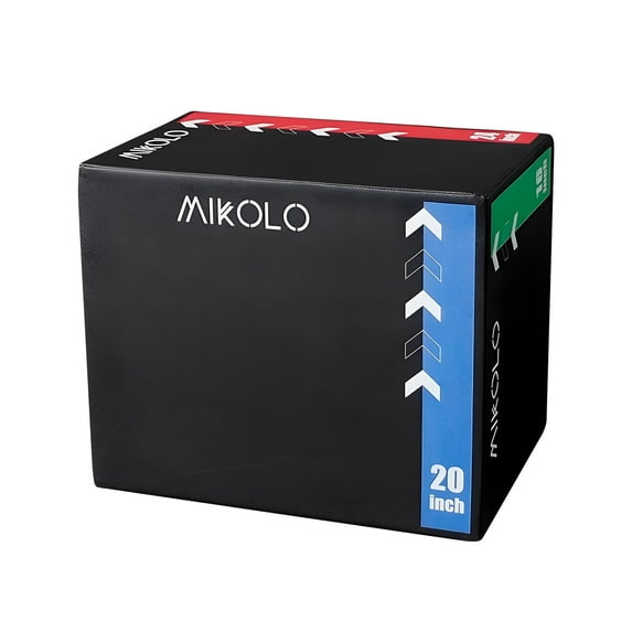 Plyo Box, 3-in-1 Foam Plyometric Jump Box, 16X20X24 Box Jump for for Home Gym Training Fitness Workout Exercise