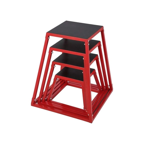 Plyometric Boxes - Plyometric Jump Box Set, NO Assembly, Heavy-Duty Steel Plyo Boxes With Non-Slip Rubber Padding For Box Jumps, Step-Ups, And Strength Training, Available In 12", 18", 24", 30" Sizes