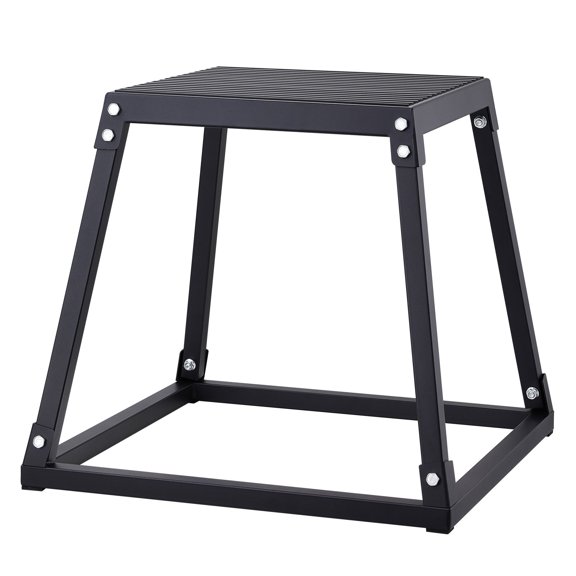 Plyometric Jump Box, 18 Inch Plyo Box, Steel Plyometric Platform and Jumping Agility Box, Anti-Slip Fitness Exercise Step Up Box for Home Gym Training, Conditioning Strength Training, Black