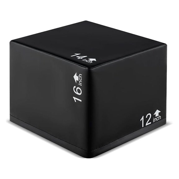 Plyometric Jump Box, 3 in 1 Plyo Jumping Training Box with Non-Slip & Easy-to-Clean PU Cover, Heavy Foam Exercise Trainer for Home Gym, Multiple
