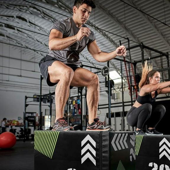 Plyometric Jump Box, 3 in 1 Soft Plyo Box Plyo Jumping Exercise Box for Home Gym