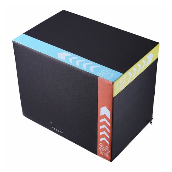 Plyometric Jump Box 30/24/20 Inch, Foam Plyo Box for Fitness, 3-in-1 Adjustable Agility Platform, Step Up Box for Home Gym, Strength Training - Black