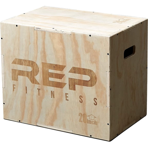Plyometric Wood Jump Box | CrossFit & Strength Training | 12 to 30" Range of Wooden Step Platforms | Gym & Sports Workouts | Fitness, Exercise, Physical Therapy Equipment | Pro Conditioning Tool
