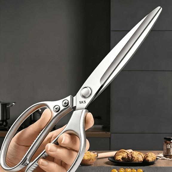Plys Upgrade Multipurpose Kitchen Shears for Food Heavy Duty Stainless Steel Scissors Ultra Sharp Lengthen Blades Dishwasher Safe for Woman