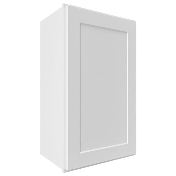 Plywood 30" H Shaker Single Door Kitchen Wall Cabinet in Crisp White (12"/15"/18" Widths)
