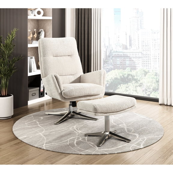 Plywood Frame Design - Swivel with Ottoman - Primary Living Area - Stylish and Practical Seating Solution