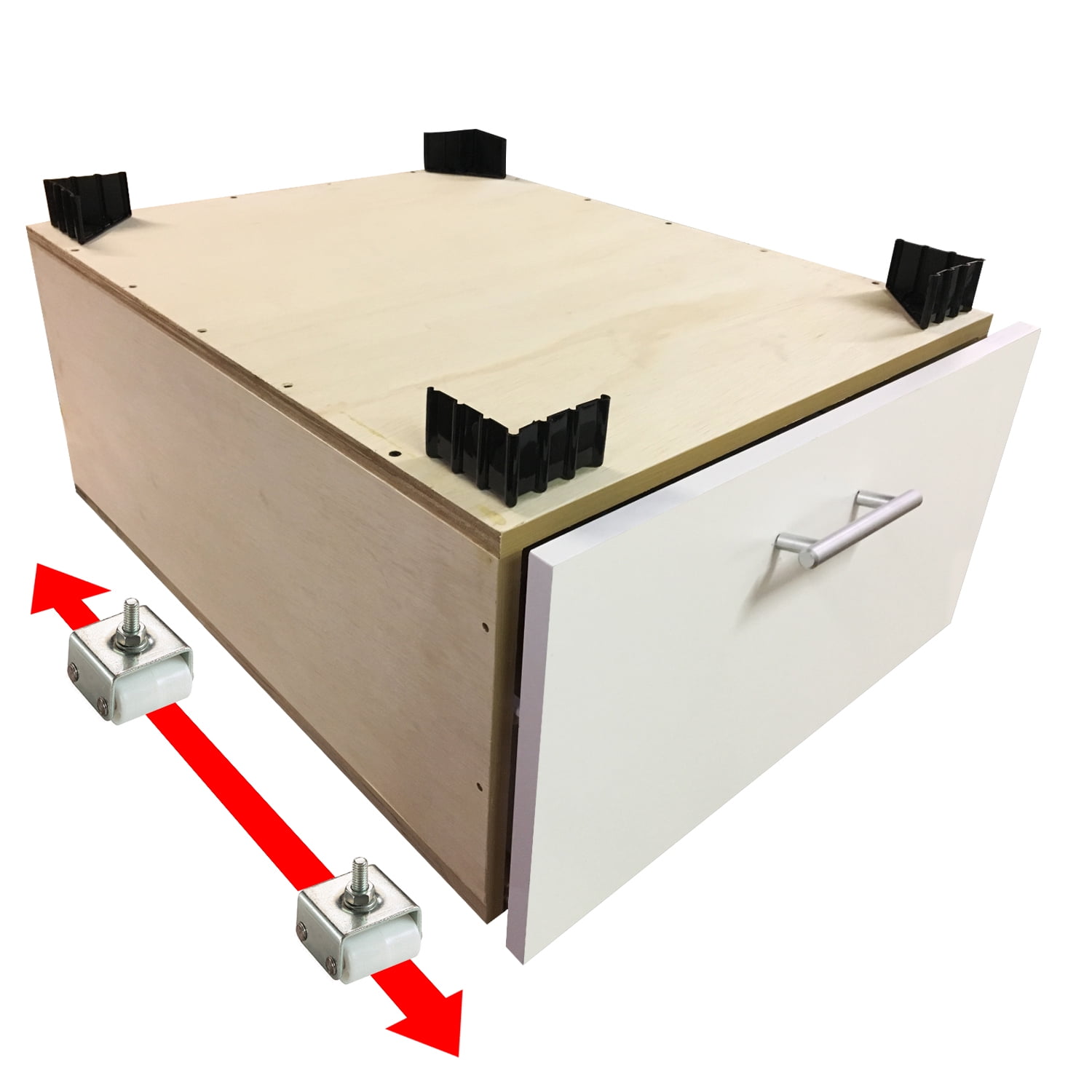 Plywood Laundry Pedestal With Drawer Box and Casters - Choose your Size and Color - 28W x 32L