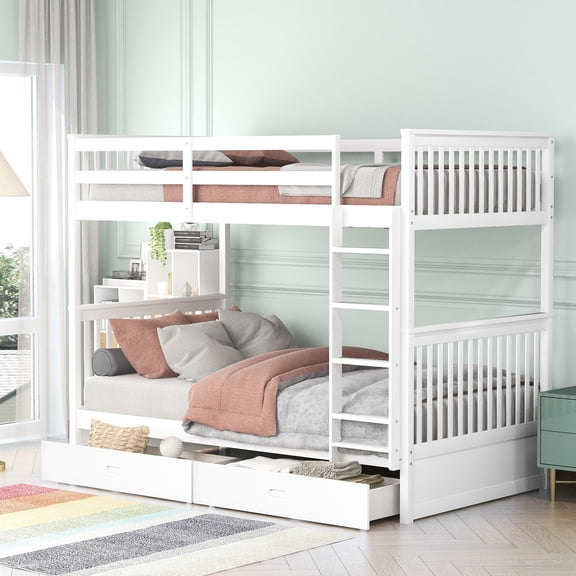 Plywood+MDF+Pinewood - Full-Length Guardrail - Family Bedroom - Secure Sleeping Environment