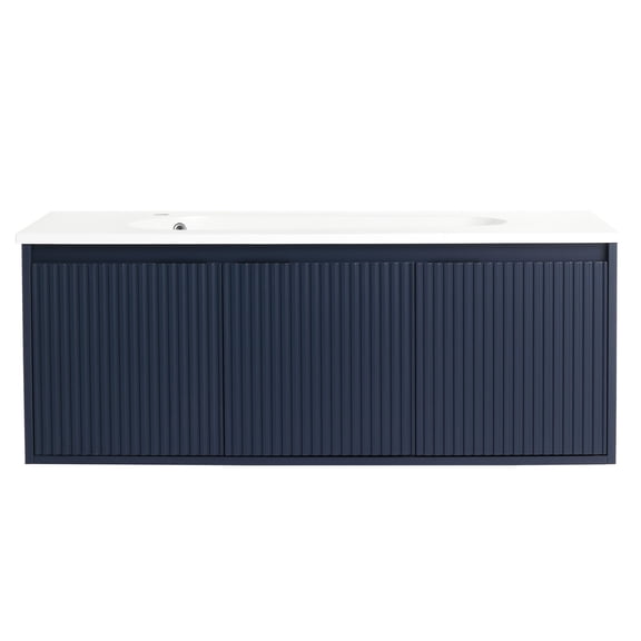 Plywood Main Material - Wavy Door Panel Design - Small Bathroom Decor - Ample Storage Space