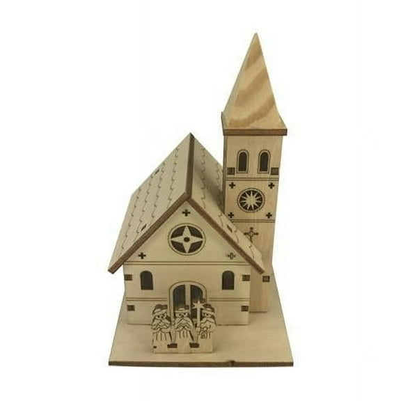 Plywood Small House with Lights Home Decor