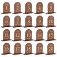 thumbnail image 1 of Plywood Table Number 1-20 Display Wood Slice Table Numbers Cards Arch Coconut Brown 152x49x170mm, 1 of 5