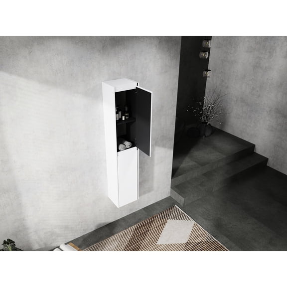 Plywood Wall - mounted Side Cabinet - Environment - friendly Finish - Bathroom Application - Contribute to Earth Protection