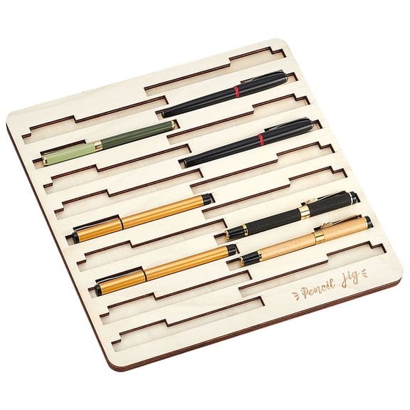 Plywood Wood Laser Pencil Jig Square BurlyWood 300x300x10mm Inner Diameter: 150x18mm DIY