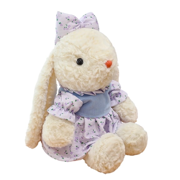 Plyzle 11.8in Purple Plush Rabbit Toy Soft Stuffed Animal for Kids and Adults, Cute Home Decor Birthday Gift for Children