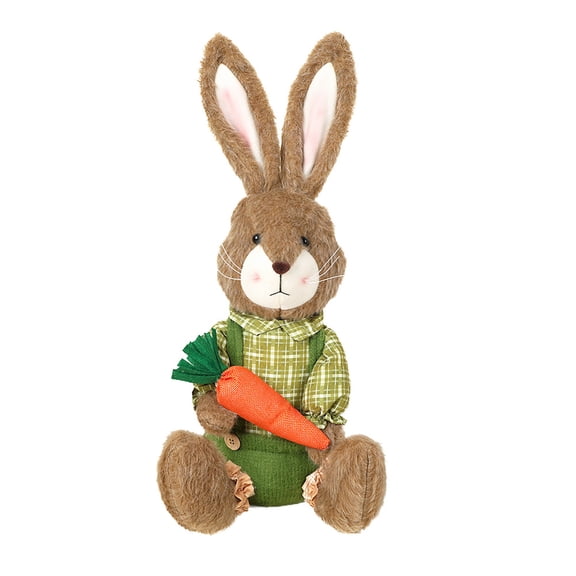 Plyzle 17.9-inch Easter Bunny Decoration Green Resin Rabbit Garden Ornament Spring Outdoor Decor Holiday Home Decoration