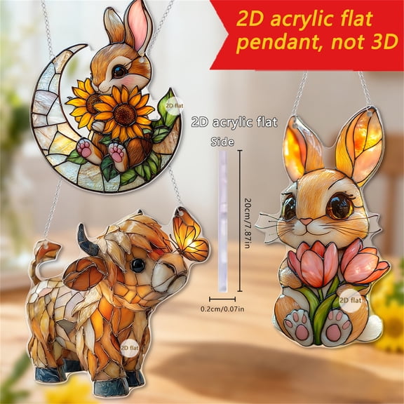 Plyzle 2D Acrylic Window Garden Hanging Decor Holiday Party Props Ornament Home Decoration