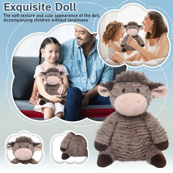 Plyzle 35cm Plush Donkey Toy Soft Stuffed Animal Pillow for Kids Babies Birthday Gift Home Decor Cute Pet Plaything