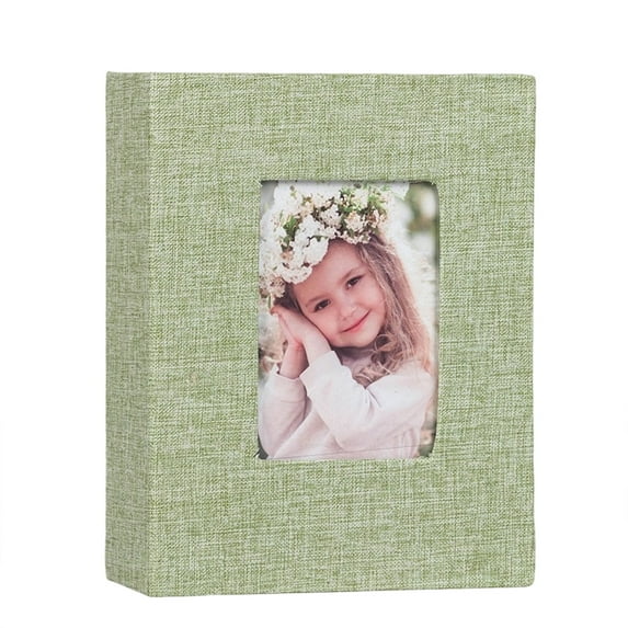 Plyzle 8-Style Cloth-Cover Gril Photo Album with Canvas Cover & Window - Holds 100 4R (6x4 Inch) Photos, Archival Quality for Memories, Wedding & Family Gift, 6.5x4.9x2 Inch