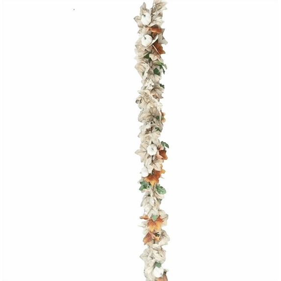 Plyzle Autumn Serenity: 5.6Ft Maple & Pumpkin Garland, Creating a Peaceful Fall Atmosphere