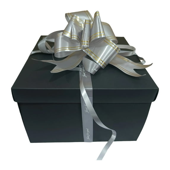 Plyzle Collapsible Gift Box Set, Sturdy Cardboard with Decorative Ribbons, Up to 21.6in Expandable Size, Birthday & Anniversary Surprise Gift for Gift-Givers