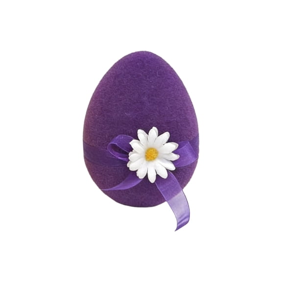 Plyzle Easter Egg Garden Decor Purple Outdoor Lawn Ornament Artificial Egg Craft for Yard Decoration