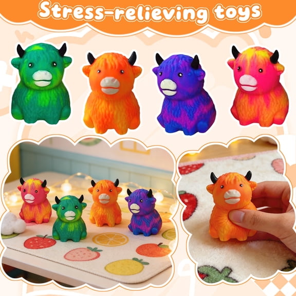 Plyzle Squishy Animal Stress Relief Toys for Adults - Colorful Squeeze Sensory Toys, Novelty Gag Gifts and Fun Prank Party Favors for Desk Accessories and Relaxation