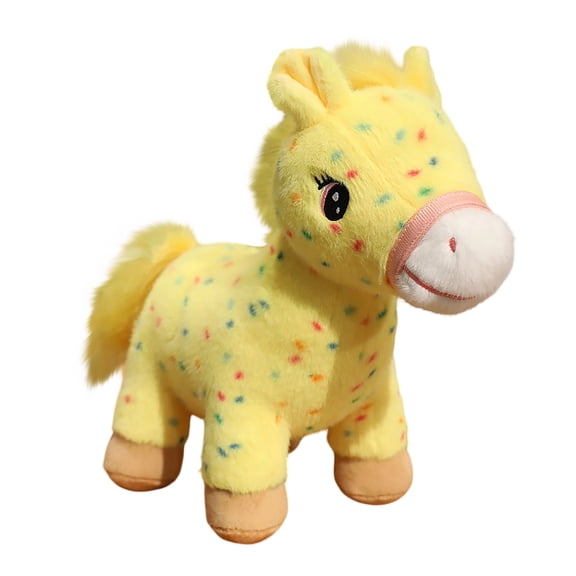 Plyzle Yellow Horse Plush Toy 28cm Soft Stuffed Animal for Kids Children Birthday Gift Educational Toys for Girls Boys