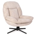 thumbnail image 1 of Pmango 1 Pack 360°Free Swivel Accent Chair for Living Room, Slightly 20°Rocking, 24" High Backrest Upholstered Armchair, Ergonomic Design, Chenille Breathable Soft Fabric Modern Single Sofa, Beige, 1 of 8