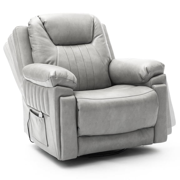 Pmango Electric Automatic Rocking Recliner Chair for Adults with 3 Speeds, Wired Remote Control, Power Auto Rocking Recliner, 5-15 Minutes Rocking Timer Function, for Living Room, Nursery, Gray