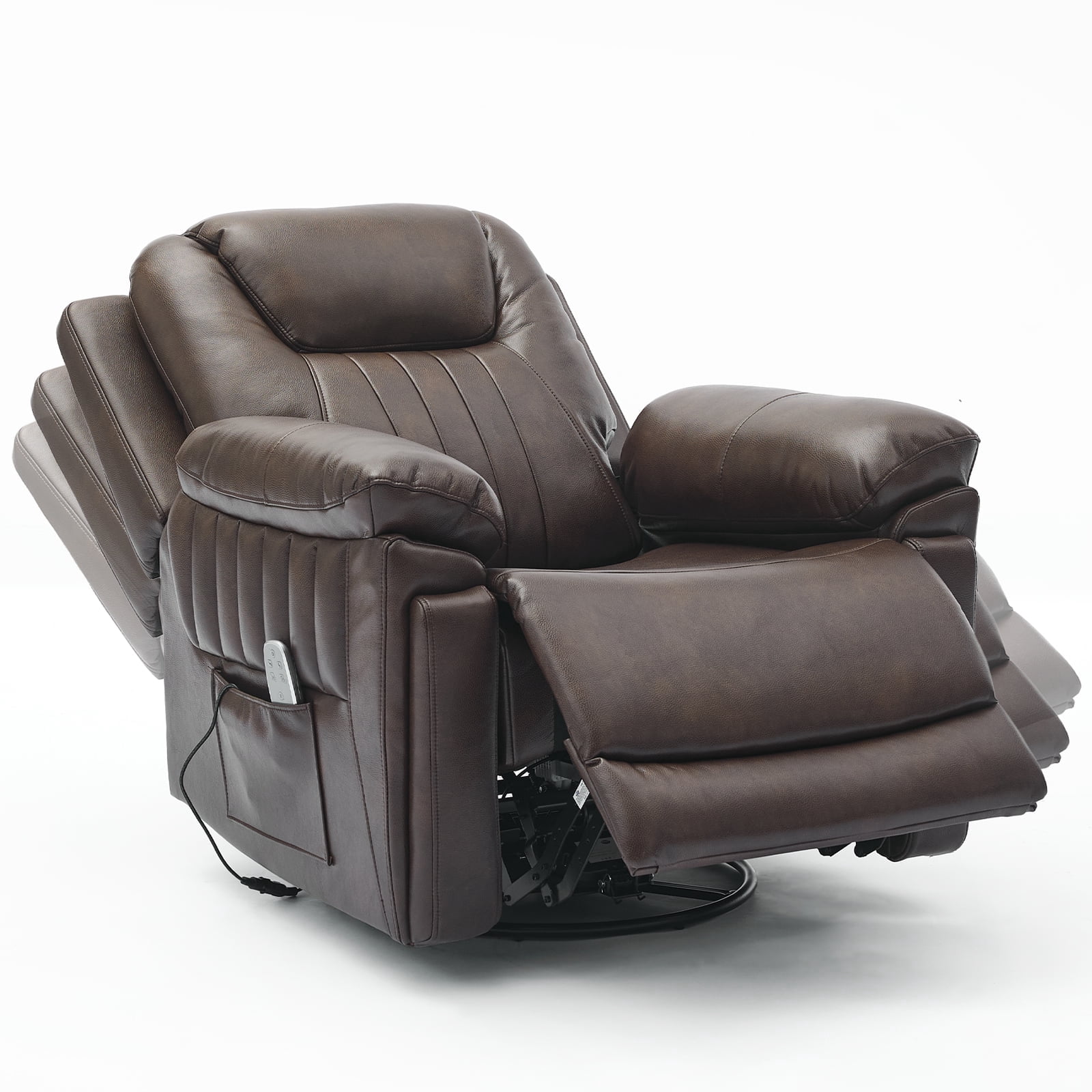 Pmango Electric Automatic Rocking Recliner Chair for Adults with 3 Speeds, Wired Remote Control, Power Auto Rocking Recliner, 5-15 Minutes Rocking Timer Function, for Living Room, Nursery, Brown