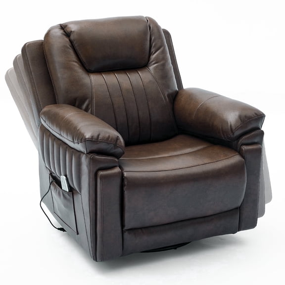 Pmango Electric Automatic Rocking Recliner Chair for Adults with 3 Speeds, Wired Remote Control, Power Auto Rocking Recliner, 5-15 Minutes Rocking Timer Function, for Living Room, Nursery, Brown