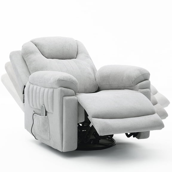 Pmango Electric Automatic Rocking Recliner Chair for Adults with 3 Speeds, Wired Remote Control, Power Auto Rocking Recliner, 5-15 Minutes Rocking Timer Function, for Living Room, Nursery, Light Gray