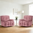 thumbnail image 1 of Pmango Power Oversized Recliner Chair Set of 2, Extra Wide Swivel Rocking Recliner Chair, Breathable Soft Fabric Modern Single Sofa for Living Room, Electric Adjustable Angle, USB & Type-C Port, Pink, 1 of 8