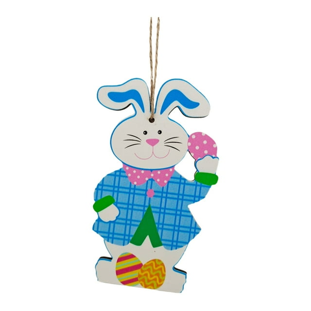Pmars Easter Cartoon Wooden Crafts Pendants Home Diy Decorations Rabbit
