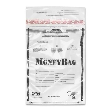 Pmc 58002 Tamper Evident Deposit Bag- Clear