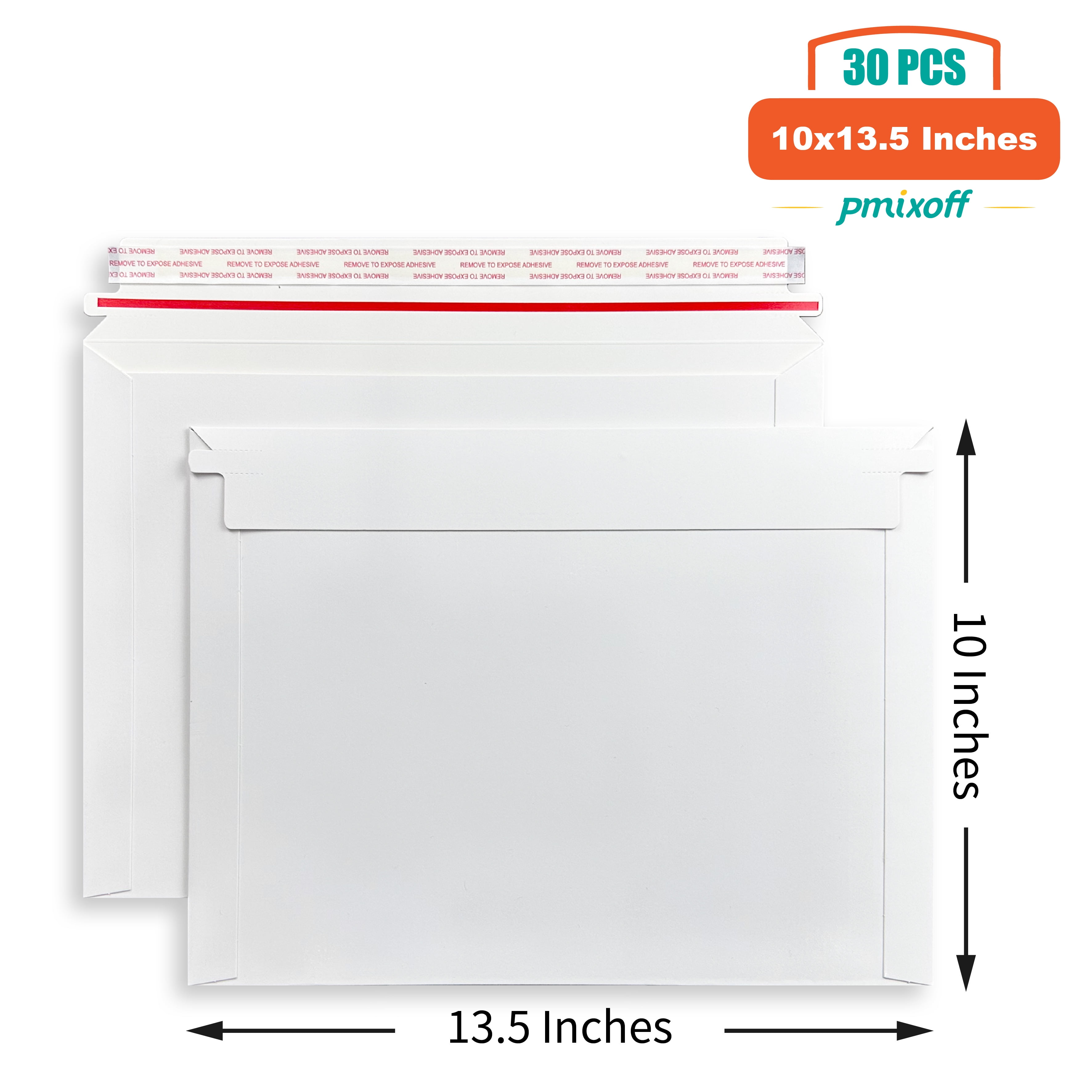 Pmixoff 30 Pack kraft white Rigid Mailers 10 x 13.5 inches, Self Seal