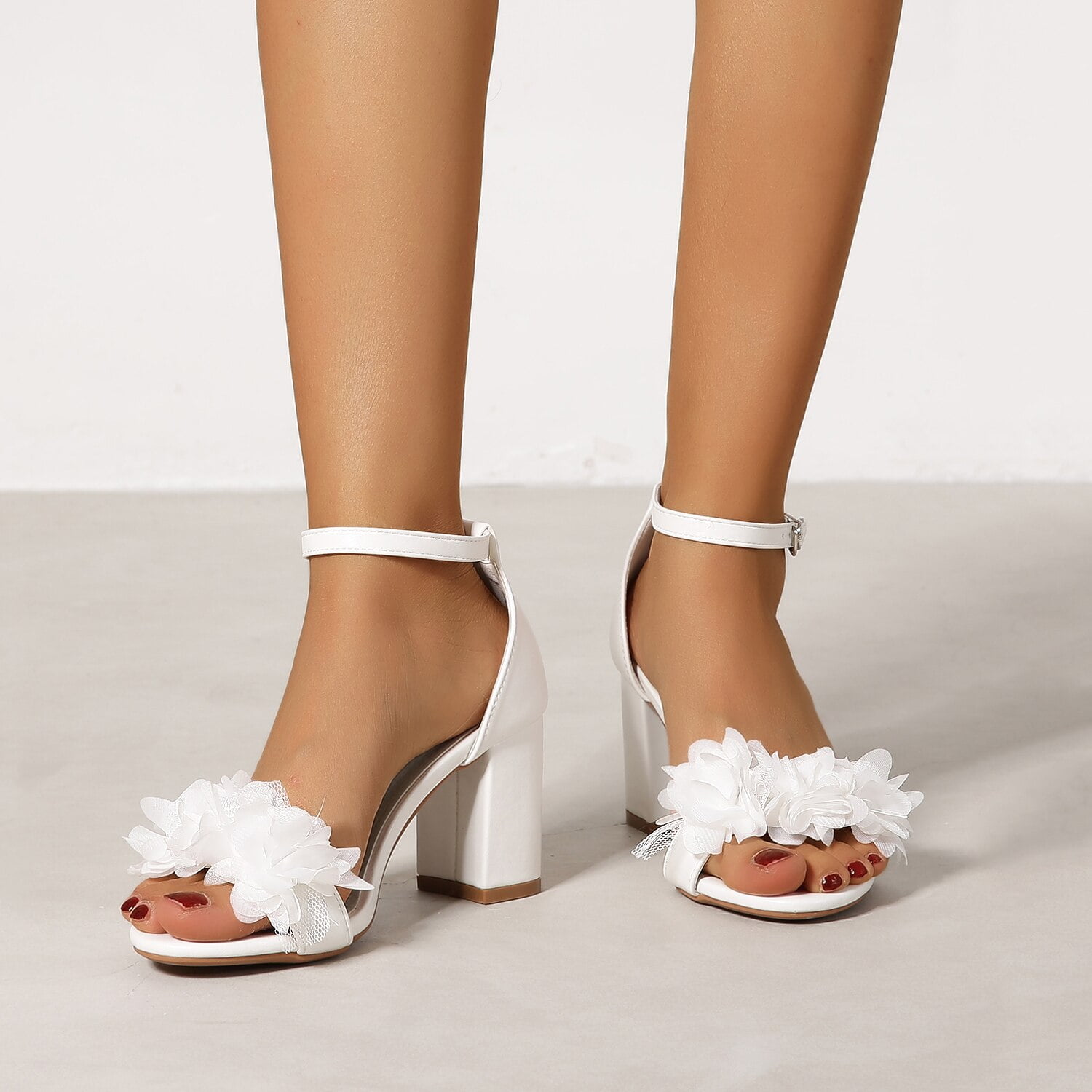 Chloe Satin Bow Chunky Heels – Little White Dress
