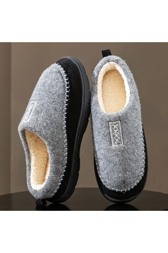 Moccasin Slippers for Men Fuzzy Comfy Memory Foam Non Slip Warm Winter House Slipper
